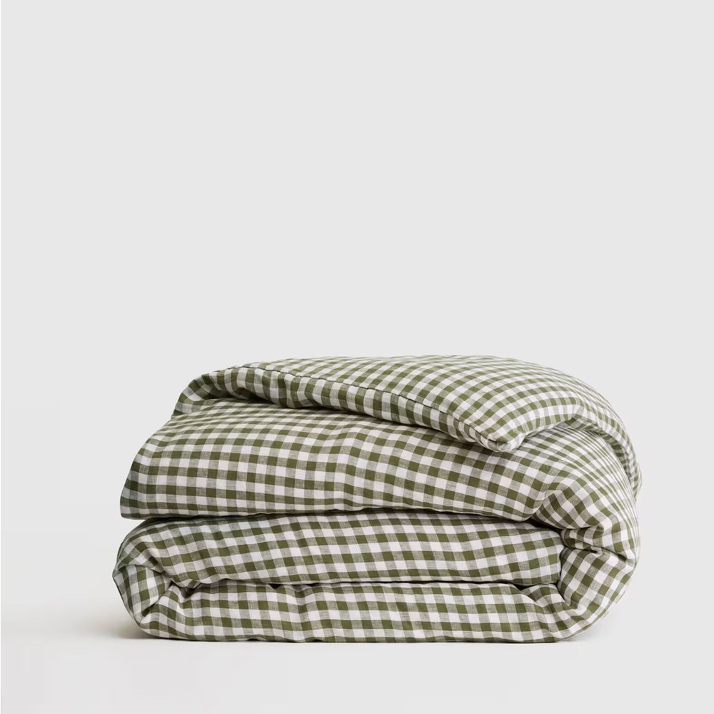 Quince Gingham Linen Duvet Cover - DUVET COVER ONLY